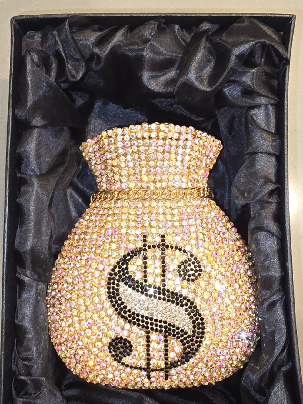 Rhinestone Money Bag Evening Purse